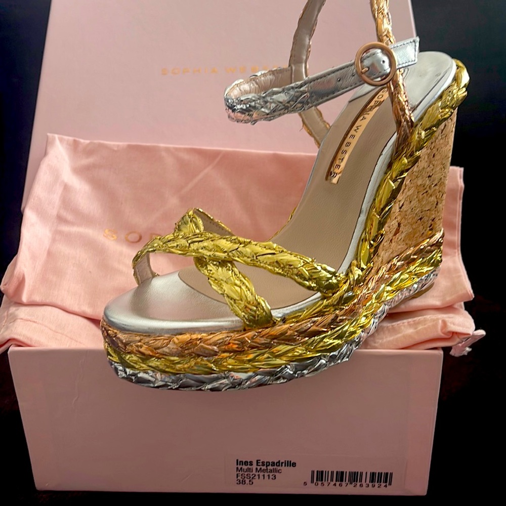 Sophia Webster’s espadrilles Ines Multi metallic 38.5 brand new never worn